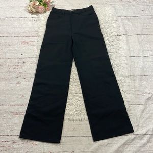 & Other Stories Black Wool Blend High Waisted Wide Leg Pants